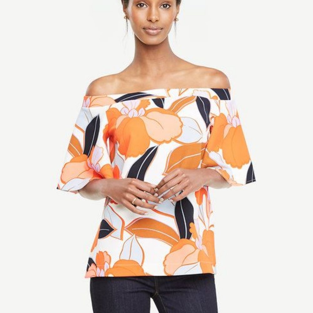 Ann Taylor Bold Blooms Off the Shoulder Top
